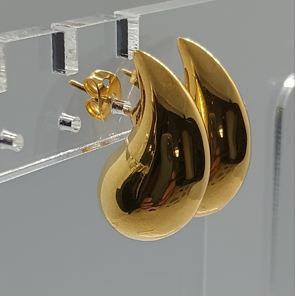 New Teardrop Earrings .925 silver 18K Plated - Picture 2 of 3